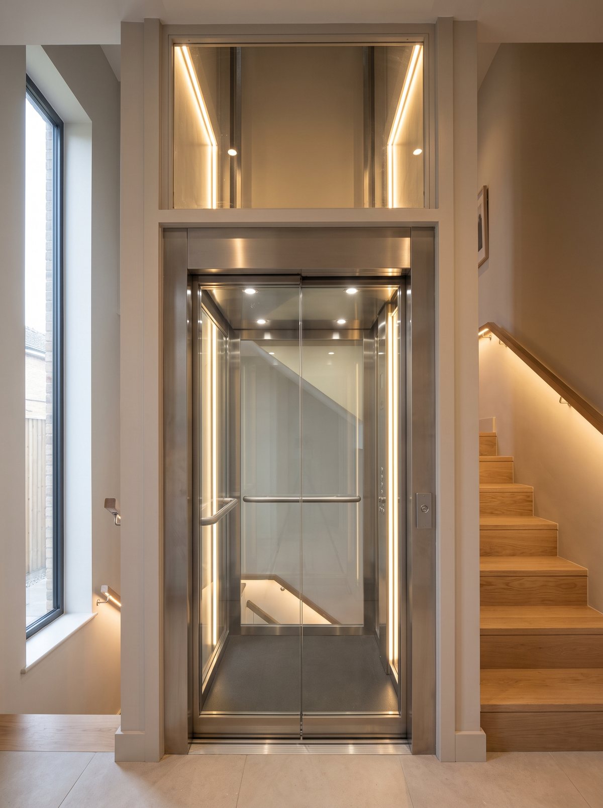 Ascensor residencial instalado en una casa